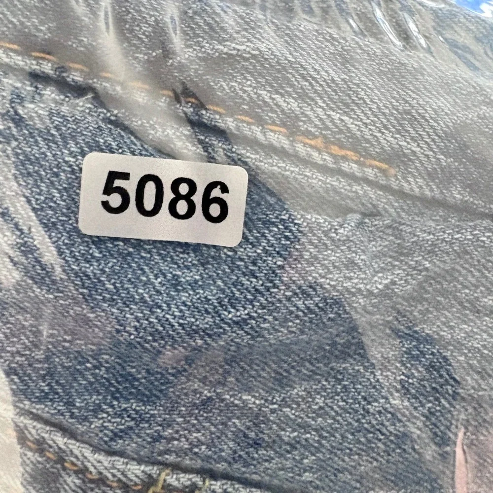 Levis 505 Mens 46x28 Regular Fit Straight Leg Jeans Medium Wash Blue 04505-0014